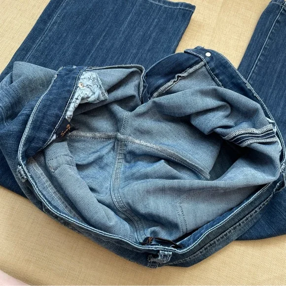 Seven Medium Blue Med Rise Whiskered Flared Jeans - Picture 5 of 16